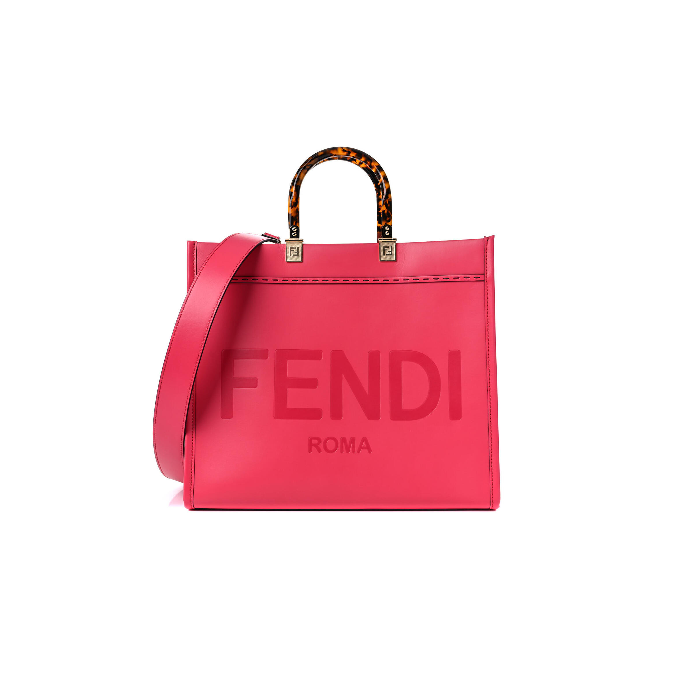 FENDI EMBOSSED MEDIUM FENDI SUNSHINE SHOPPER TOTE (36*32*13cm)